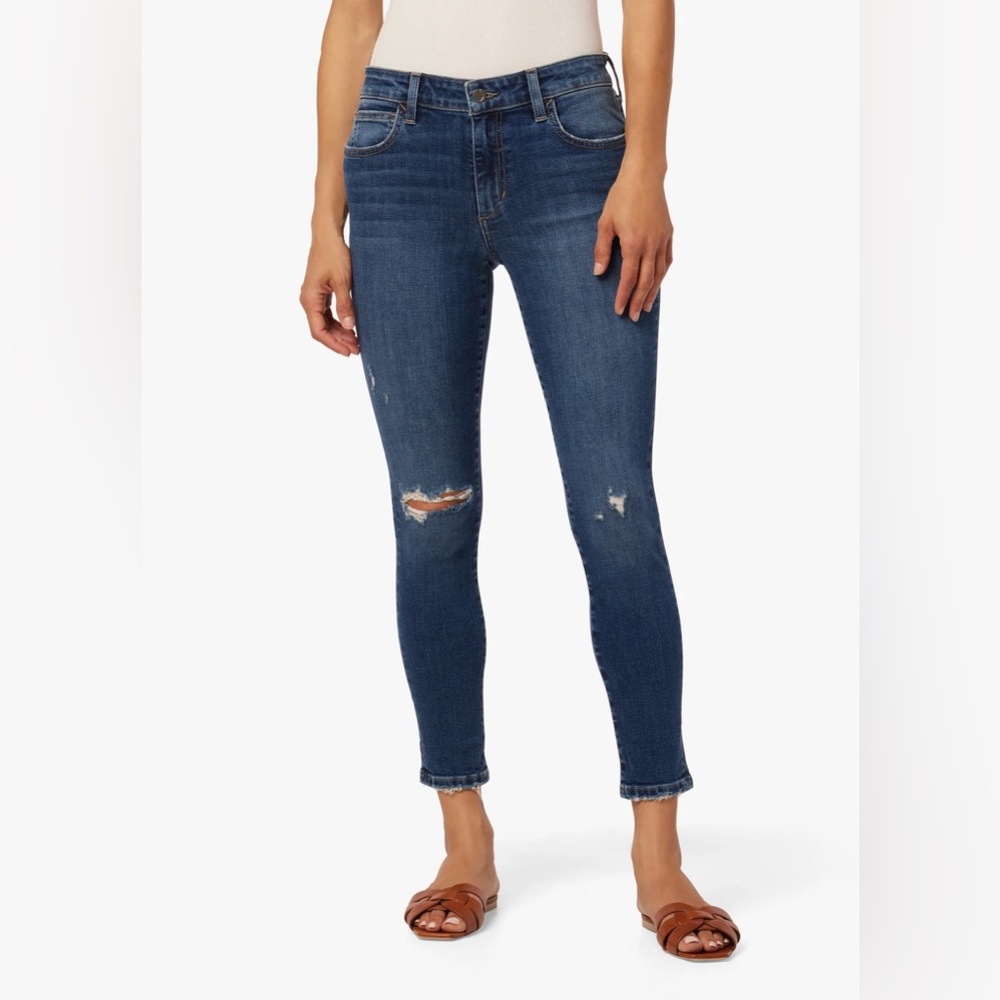 Joe's Jeans Women's Malena Curvy Skinny Crop Jeans Denim Stretch Blue Size 29
